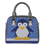 Christmas Penguin Knitted Print Shoulder Handbag