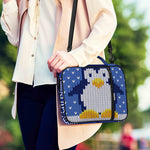 Christmas Penguin Knitted Print Shoulder Strap Bible Bag