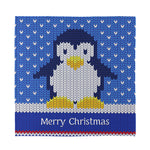 Christmas Penguin Knitted Print Silk Bandana