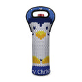 Christmas Penguin Knitted Print Single Neoprene Wine Tote