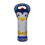 Christmas Penguin Knitted Print Single Neoprene Wine Tote