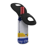 Christmas Penguin Knitted Print Single Neoprene Wine Tote