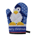 Christmas Penguin Knitted Print Single Oven Mitt
