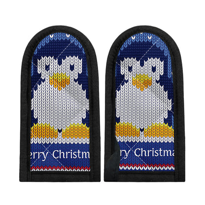 Christmas Penguin Knitted Print Skillet Handle Cover