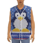 Christmas Penguin Knitted Print Sleeveless Baseball Jersey