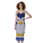 Christmas Penguin Knitted Print Slim Fit Midi Cami Dress
