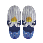 Christmas Penguin Knitted Print Slippers