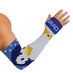 Christmas Penguin Knitted Print Sun Protection Arm Sleeves