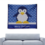 Christmas Penguin Knitted Print Tapestry