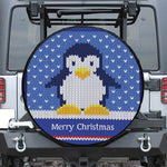 Christmas Penguin Knitted Print Tire Cover