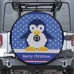 Christmas Penguin Knitted Print Tire Cover With Camera Hole