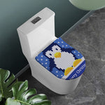 Christmas Penguin Knitted Print Toilet Lid Cover