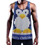 Christmas Penguin Knitted Print Training Tank Top