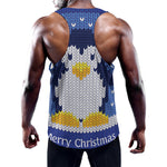 Christmas Penguin Knitted Print Training Tank Top