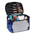 Christmas Penguin Knitted Print Travel Makeup Bag