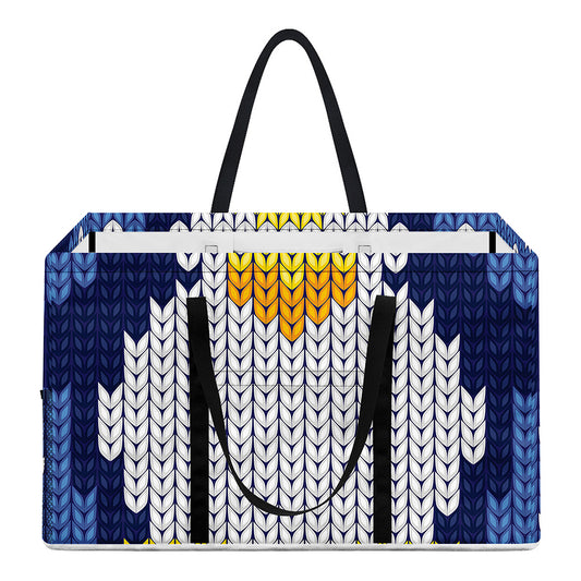 Christmas Penguin Knitted Print Utility Tote Bag