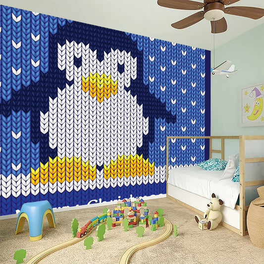 Christmas Penguin Knitted Print Wall Sticker
