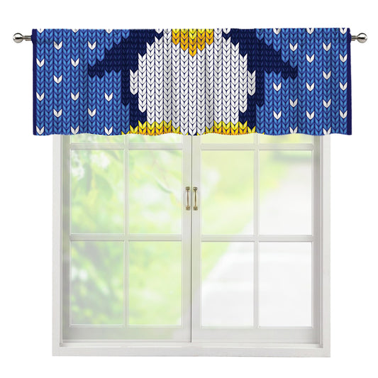 Christmas Penguin Knitted Print Window Valance