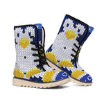 Christmas Penguin Knitted Print Winter Boots