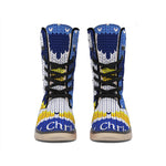 Christmas Penguin Knitted Print Winter Boots