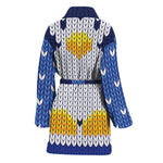 Christmas Penguin Knitted Print Women's Bathrobe