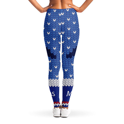 Christmas Penguin Knitted Print Women's Leggings
