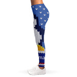 Christmas Penguin Knitted Print Women's Leggings