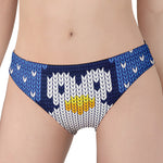 Christmas Penguin Knitted Print Women's Panties