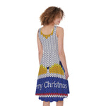 Christmas Penguin Knitted Print Women's Sleeveless Dress