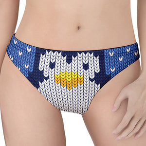 Christmas Penguin Knitted Print Women's Thong