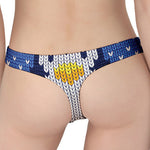 Christmas Penguin Knitted Print Women's Thong