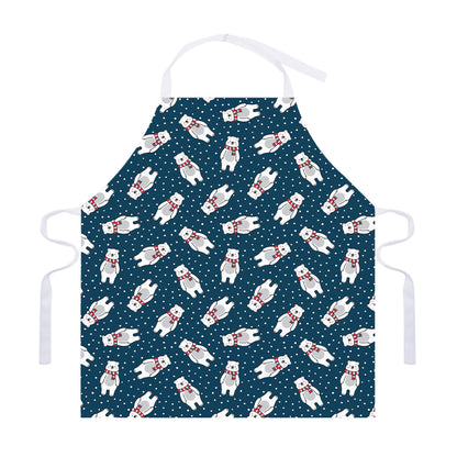 Christmas Polar Bear Pattern Print Adjustable Apron