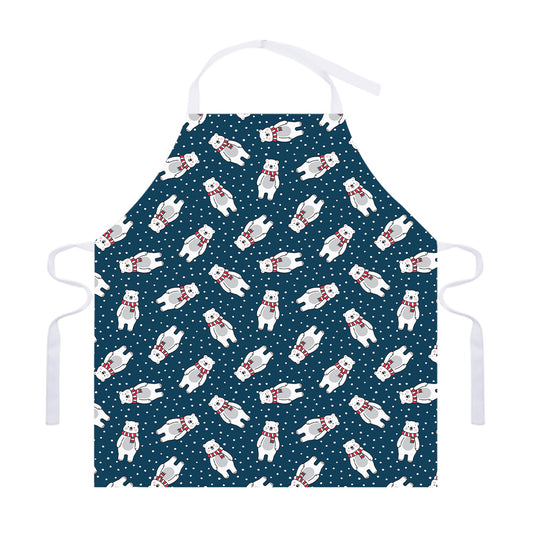 Christmas Polar Bear Pattern Print Adjustable Apron