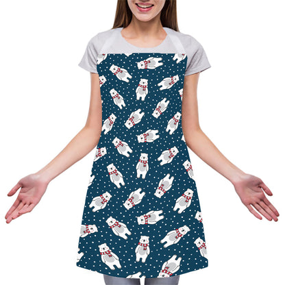 Christmas Polar Bear Pattern Print Adjustable Apron