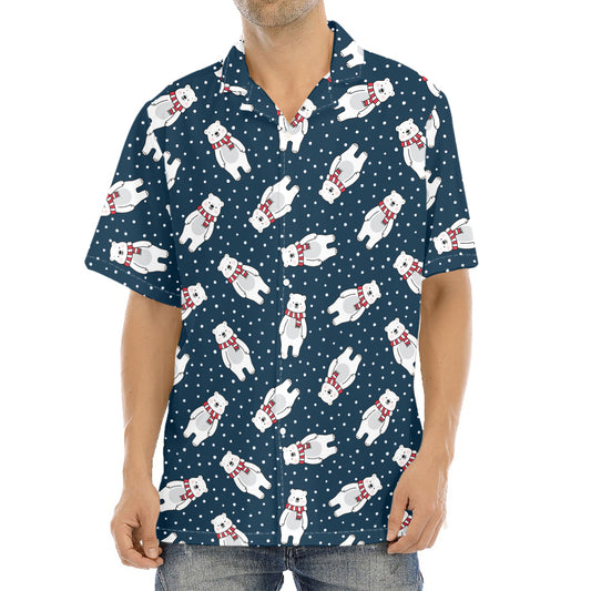 Christmas Polar Bear Pattern Print Aloha Shirt