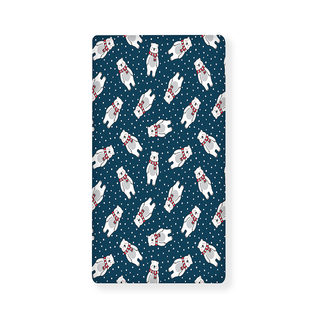 Christmas Polar Bear Pattern Print Baby Crib Sheet