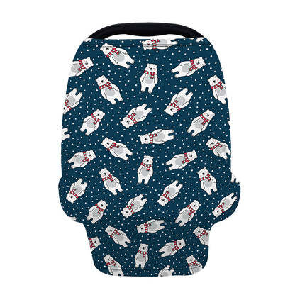 Christmas Polar Bear Pattern Print Baby Seat Cover