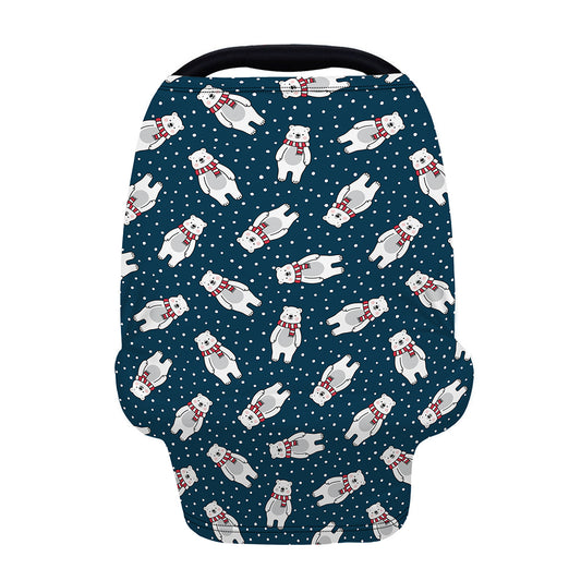 Christmas Polar Bear Pattern Print Baby Seat Cover