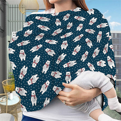 Christmas Polar Bear Pattern Print Baby Seat Cover