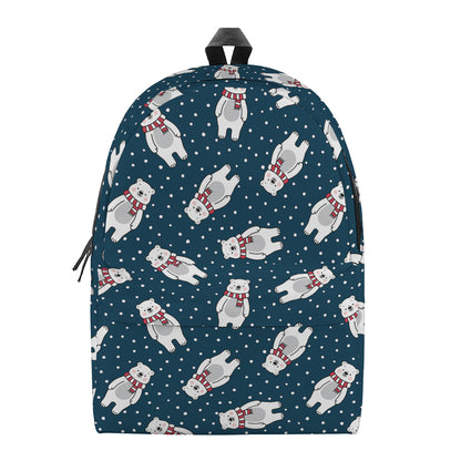 Christmas Polar Bear Pattern Print Backpack