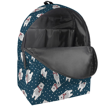 Christmas Polar Bear Pattern Print Backpack