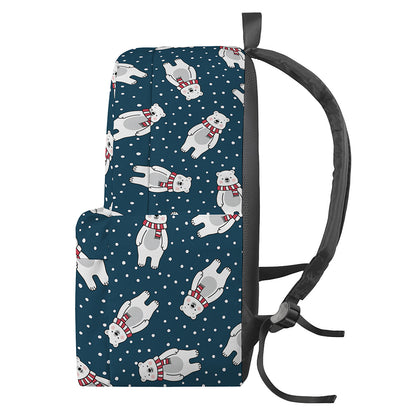 Christmas Polar Bear Pattern Print Backpack