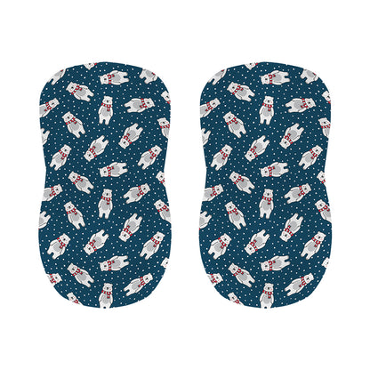 Christmas Polar Bear Pattern Print Bar Stool Covers