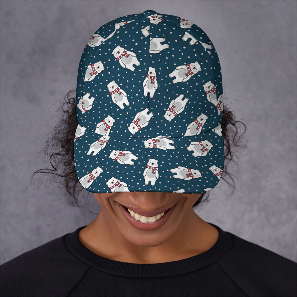 Christmas Polar Bear Pattern Print Baseball Cap