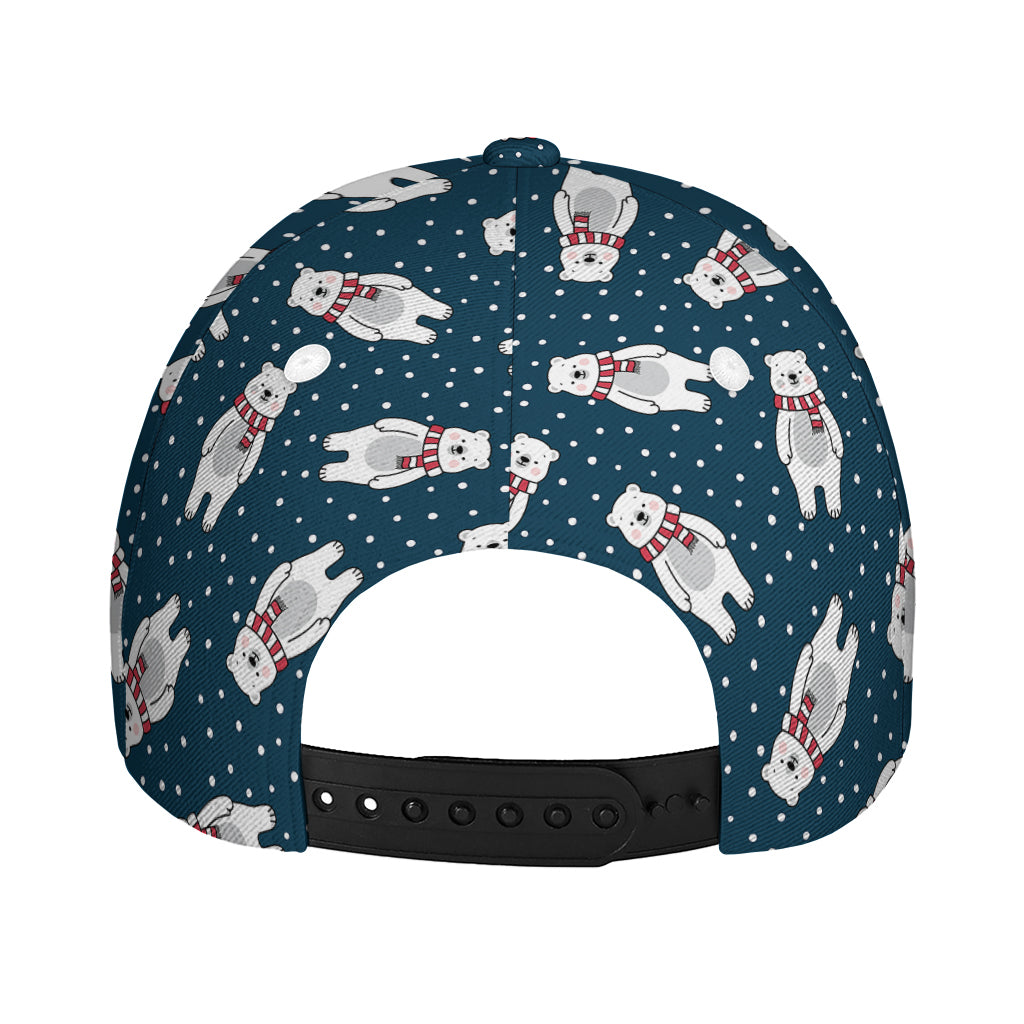 Christmas Polar Bear Pattern Print Baseball Cap