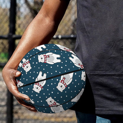 Christmas Polar Bear Pattern Print Basketball
