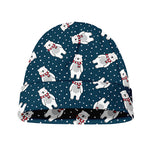 Christmas Polar Bear Pattern Print Beanie