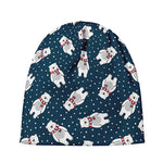 Christmas Polar Bear Pattern Print Beanie