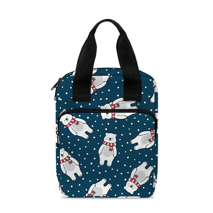 Christmas Polar Bear Pattern Print Bible Tote Bag