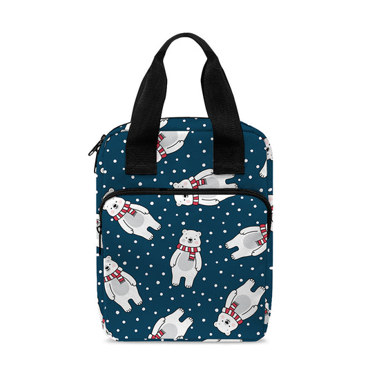 Christmas Polar Bear Pattern Print Bible Tote Bag
